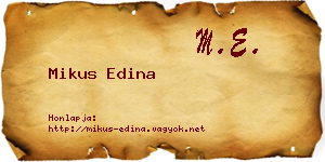 Mikus Edina névjegykártya