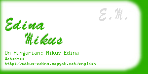 edina mikus business card